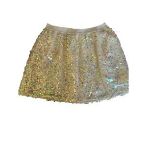 Cat & Jack white sequin skirt size xs 4-5